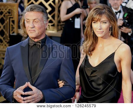 Sylvester Stallone and Jennifer Flavin at the 88th Annual Academy Awards held at the Dolby Theatre in Hollywood, USA on February 28, 2016.