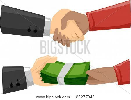 Illustration of Men Striking a Shady Deal