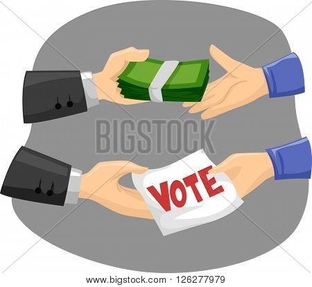 Illustration of Political Candidates Buying Votes