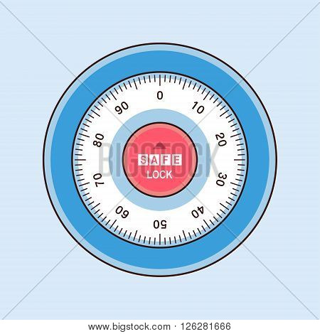 Vector illustration of a mechanical combination lock