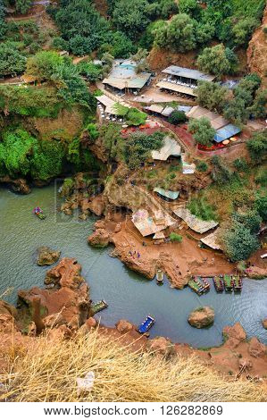 Ouzoud Waterfalls located in the Grand Atlas village of Tanaghmeilt, in the Azilal province in Morocco, Africa