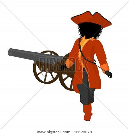 Silhueta de ilustração de pirata adolescente americano Africano