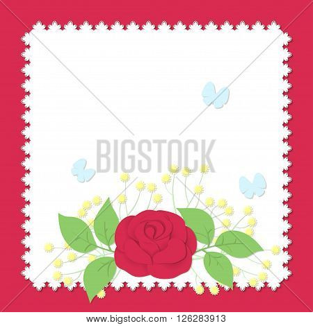 Paper style bouquet, vector illustration, greeting card