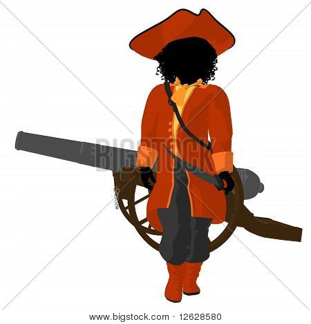 Silhueta de ilustração de pirata adolescente americano Africano