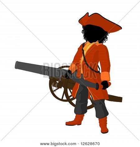 Silhueta de ilustração de pirata adolescente americano Africano