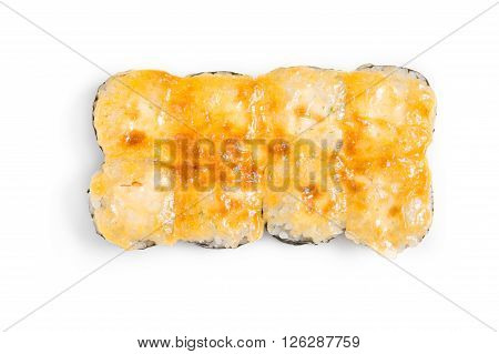 Japanese traditional food rolls on white background