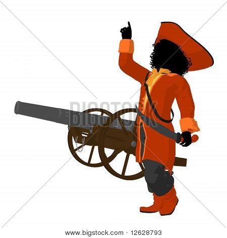 Silhueta de ilustração de pirata adolescente americano Africano
