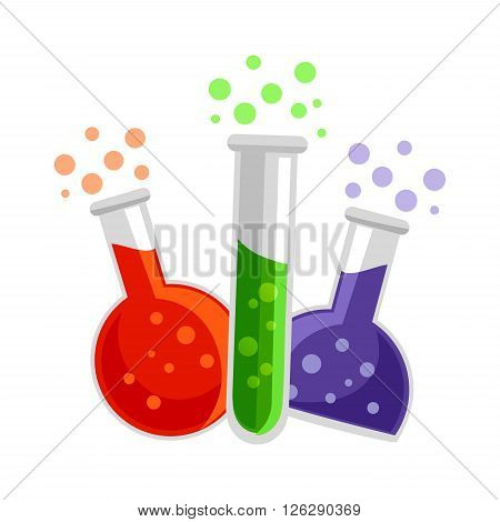 Vector Illustration of Colorful Laboratory Test Tubes
