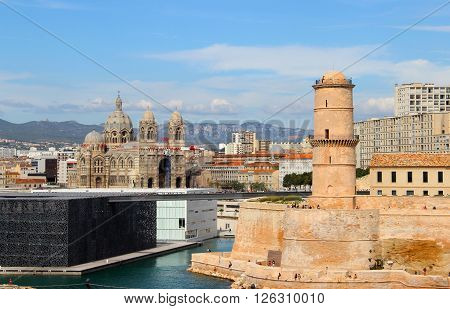 Beautiful view of Marseille Provence France and old port