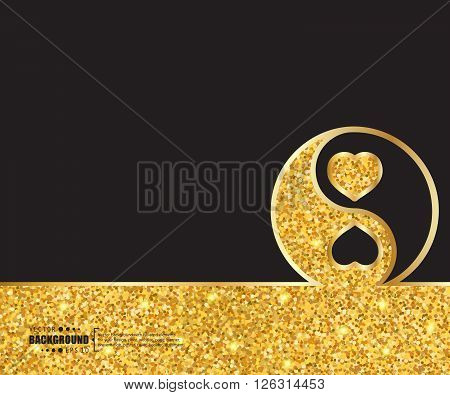 Creative vector Yin Yang. Art illustration template background. For presentation, layout, brochure, logo, page, print, banner, poster, cover, booklet, business infographic, wallpaper, sign, flyer.