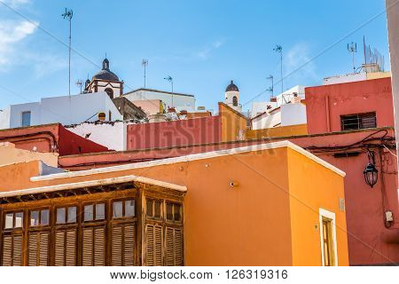 Colorful Walls Of Traditional Buildings And Church - Ingenio Gran Canaria Canary Island Spain Europe