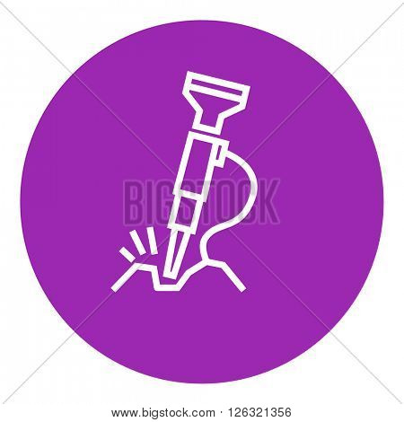Pneumatic hammer drill line icon.