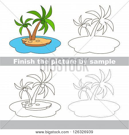 Drawing worksheet for children. Finish the picture and draw the cute Island