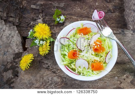 coleslaw, vegetables for diet,tasty and healthy food.