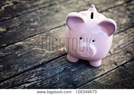 close up of classic piggybank money safer
