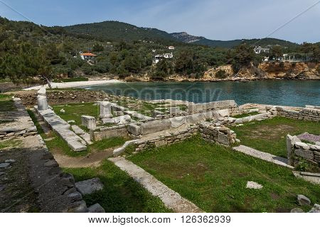 Ruins in Archaeological site of Aliki, Thassos island,  East Macedonia and Thrace, Greece