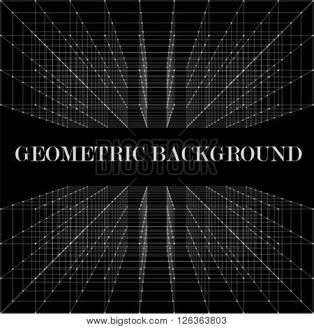3D Abstract geometric vector background with aberration effect