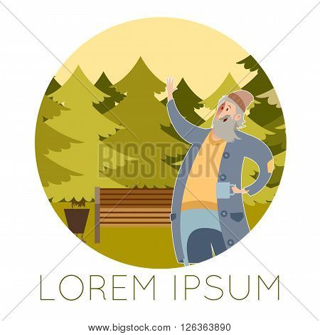 Vector image of the Cartoon Bum Banner
