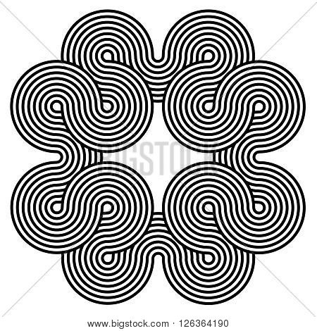 Black and white spiral background. Spiral line shape design consisting of twirles