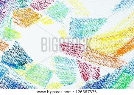 Grunge texture of pastel strokes. Crayons abstract grunge background. Frame design element. Blank for business cards with hand drawing textures. Pencil design elements.
