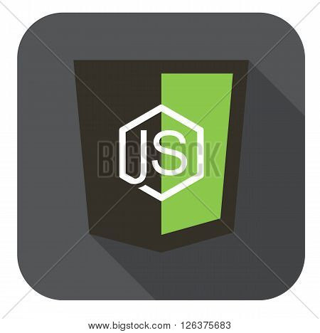 vector icon web shield node framework - isolated flat design illustration long shadow  grey icon on white
