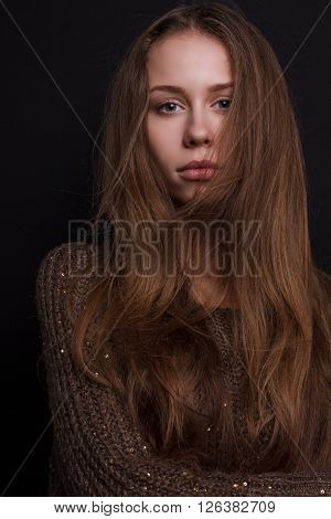 Portrait in the studio on white background.