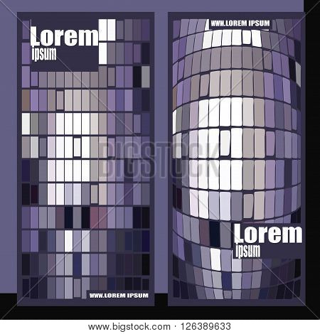 Stylish vector booklet business card - gray purple