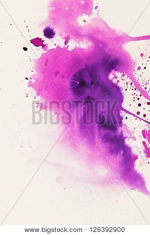 Watercolor texture with colorful blots on a white background