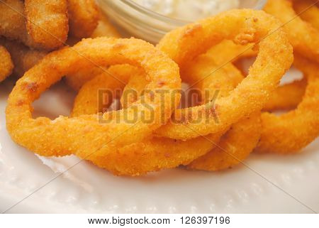 Side Dish of Deep Fried Onion Rings