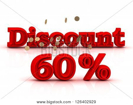 60 PERSENT DISCOUNT HOT PRICE Bright red keywords isolated on white background