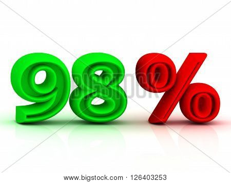 98 PERSENT business icon discount green and red keywords isolated on white background