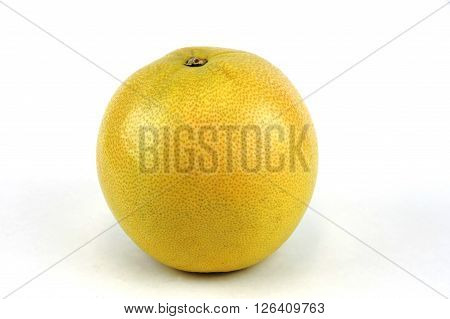 single yellow pummelo isolated on white background