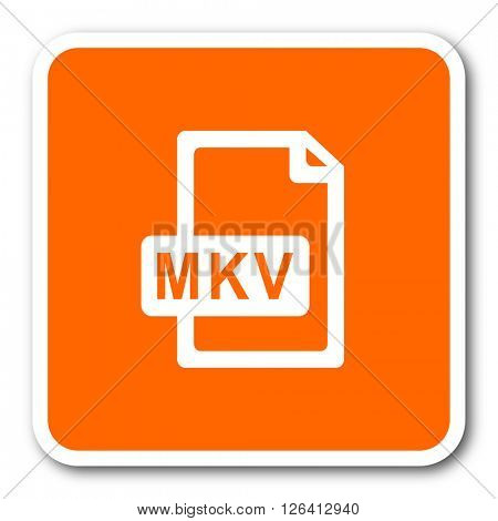 mkv file orange flat design modern web icon 