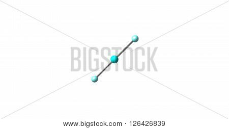 Xenon difluoride is a powerful fluorinating agent with the chemical formula and one of the most stable xenon compounds. 3d illustration