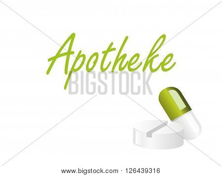 Apotheke - Text with Medicine in diff. Colors !