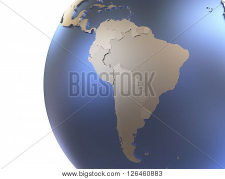 South America On Metallic Earth
