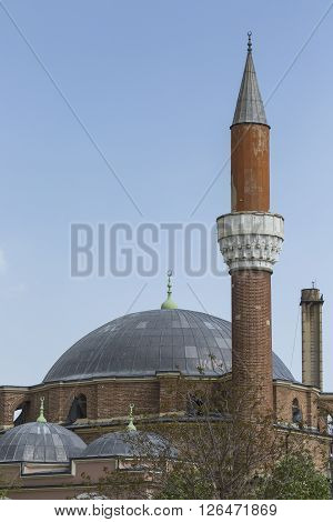 SOFIA BULGARIA - APRIL 14: The Banja Baschi mosque landmark and biggest mosque in April 14 2016