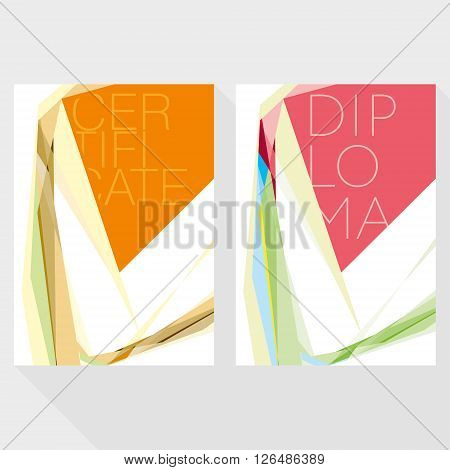 Diploma design template in baroque style horizontal format