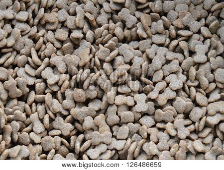 dog food grain and texture in sack bag