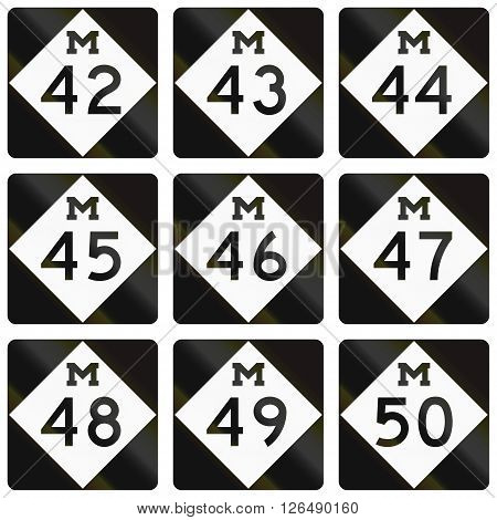Collection Of Michigan Route Shields Used In The United States