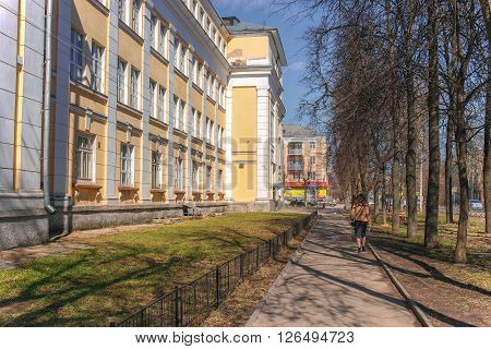 IVANOVO, RUSSIA - APRIL, 17. Building of Ivanov?state university. City of Ivanovo, Russian Federation. It is removed on April 17, 2016.