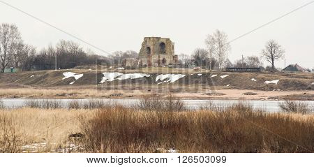 Rurik settlement on the banks of the river.
Rurik settlement - archaeological site at the source of the river Volkhov.
