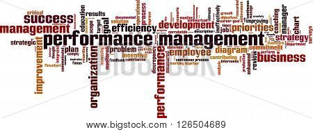 Performance management word cloud concept. Vector illustration