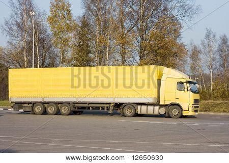 Tom gule semi trucktor trailer lastbil af 