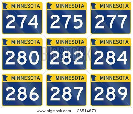 Collection Of Minnesota Route Shields Used In The United States