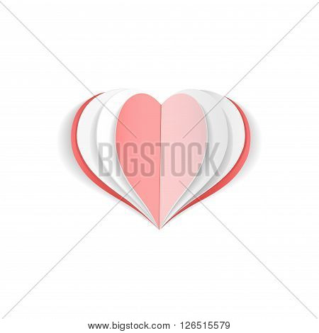 Happy Valentines Day - Paper heart. Vector background.