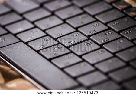 black keyboard keys photo shot in macro