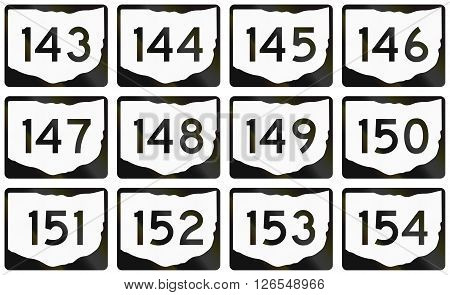 Collection Of Ohio Route Shields Used In The United States
