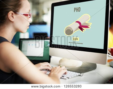 PhD Doctor of Philosophy Degree Education Graduation Concept