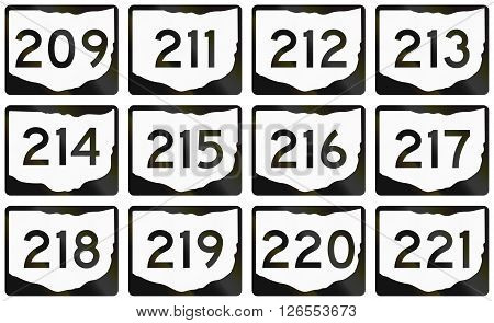 Collection Of Ohio Route Shields Used In The United States